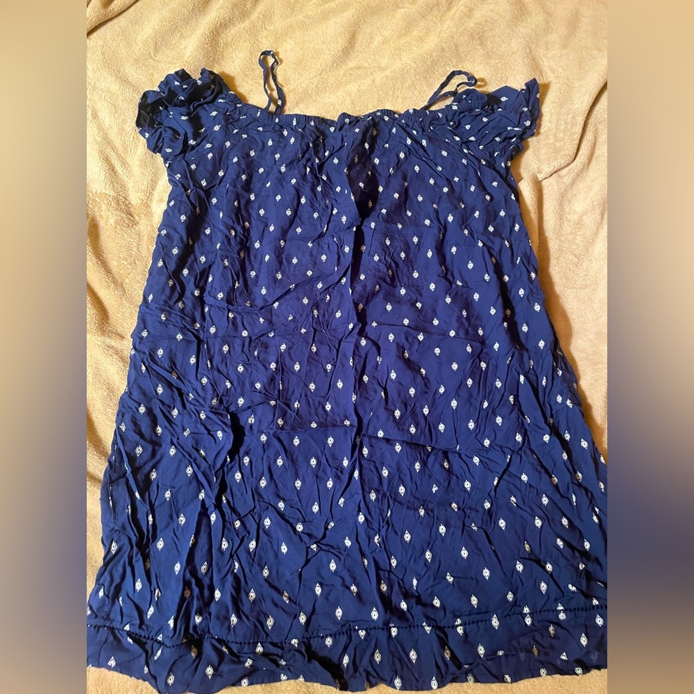 Off the shoulder blue dress